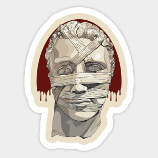 Head of St. John the Baptist - Colored - Red BG Sticker